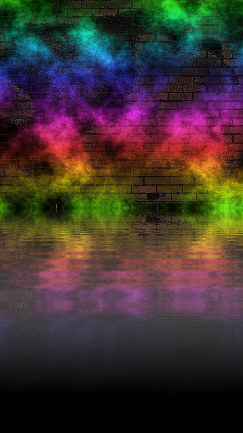 wall water rainbow smoke wallpaper background phone